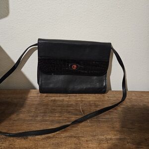 Vintage NAZARENO GABRIELLI Envelope Purse Blqck Leather Crossbody Made In Italy